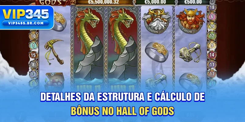 Detalhes da estrutura e cálculo de bônus no Hall of Gods