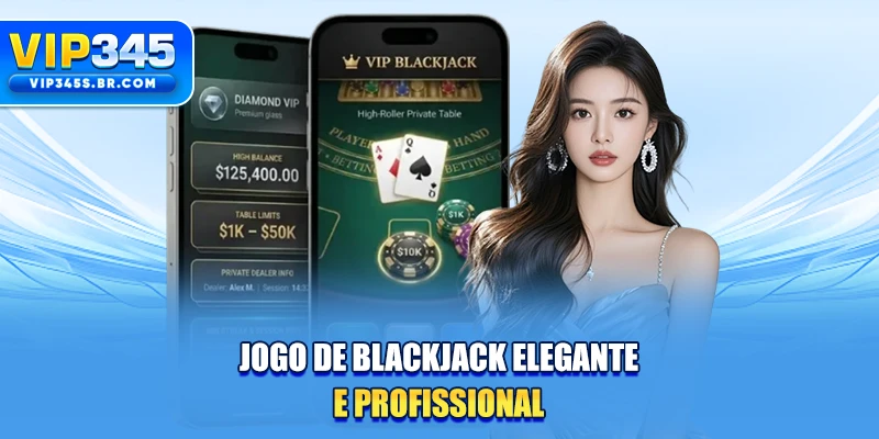 Jogo de Blackjack elegante e profissional